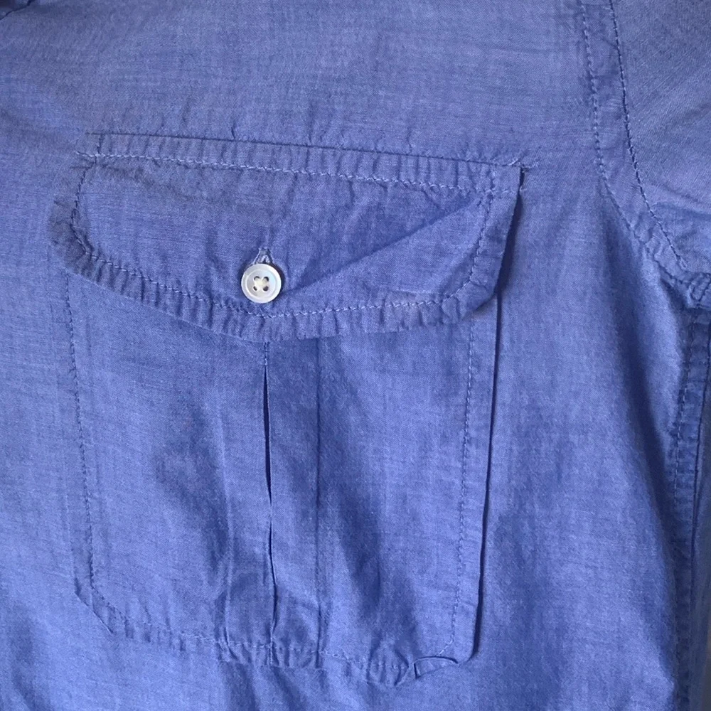 J. Crew Blue Chambray Long Sleeve Button Down Shirt